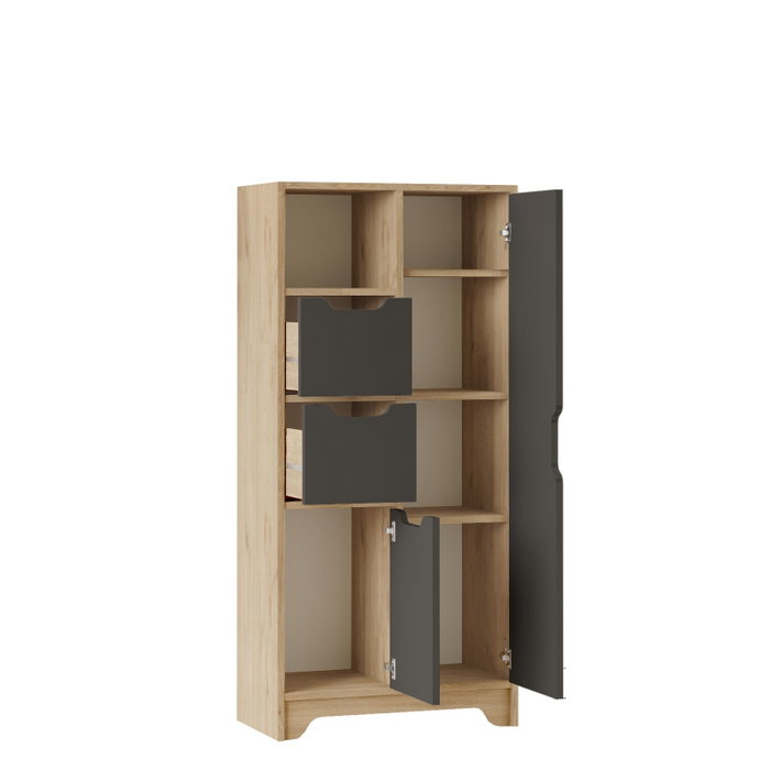 Hanah Home Armario Multiusos LIB1-SA Roble y Antracita Hanah Home Armario Multiusos LIB1-SA Roble y Antracita
